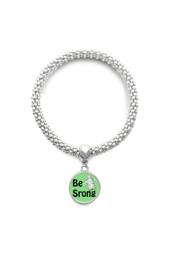 Strong Strengthen Perseverance Sliver Bracelet Pendant Jewelry Chain Adjustable Bangle