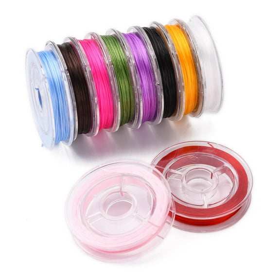 Strong Stretchy Beading Flat Elastic Crystal String Mixed Color 0.8mm about 10m/roll