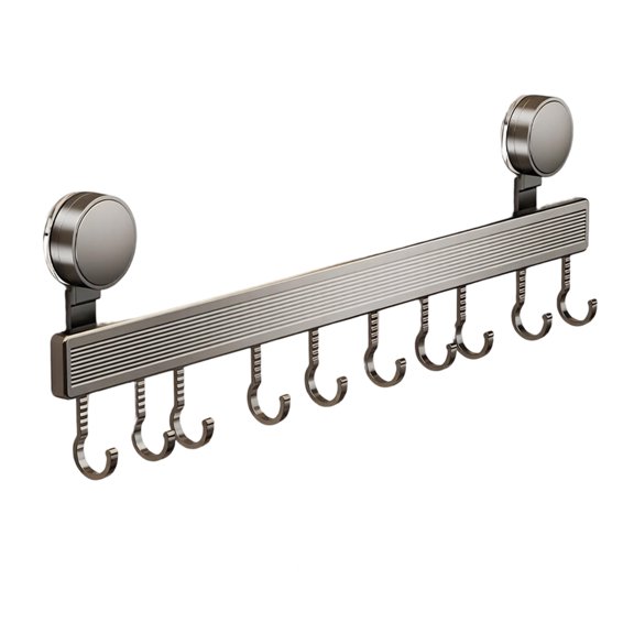 Strong Suction Cup Hooks With Adjustable Sliding Rails For Utensils Towels Space Aluminum Kitchen Tool Hanger