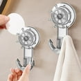 thumbnail image 1 of Strong Suction Cup Hooks for Glass & Tile Surfaces | Damage-Free Bathroom & Kitchen Mounting | Gray Plastic Shower Door & Mirror Hooks | 1-Pack, 1 of 7