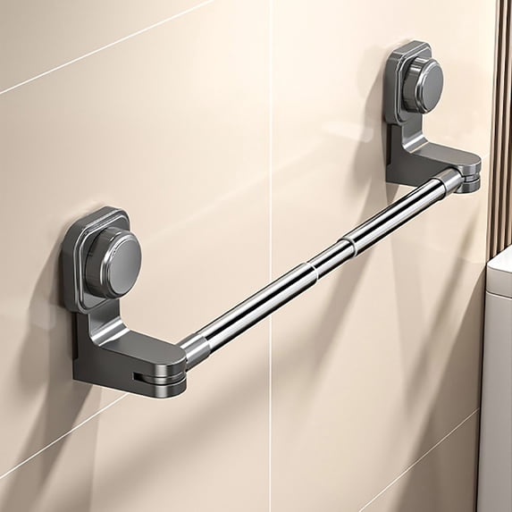 Strong Suction Cup Towel Rack - No-Drill Wall Mount Hanging Shelf for Bathroom Storage