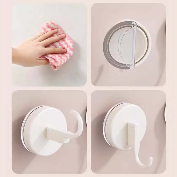 Strong Suction Cup Wreath Hook Non Punching Marking Hanger Door Bathroom Kitchen
