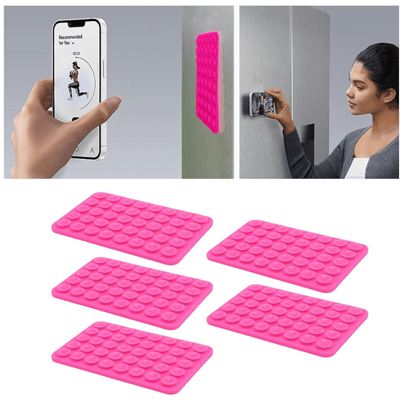 Strong Suction Phone Case Holder for Content Creators with Removable Adhesive for All Phone Brands (3pcsPink)