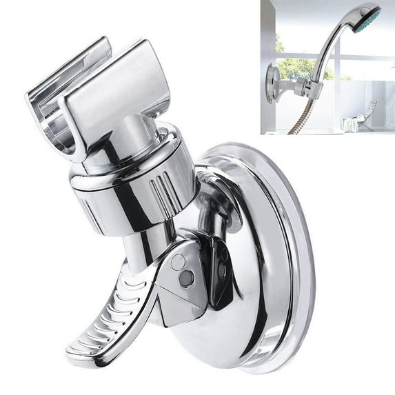 Strong Suction Shower Head Bracket - Bathroom Wall Mount Shower Handset Holder - Removable & Reusable Design, No Drilling Needed, Adjustable Angle for Comfortable Showering, 1pc
