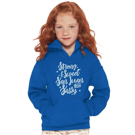 Strong Sweet San Juan Puerto Rico PR Kids Hoodie Sweatshirt Girls Teen Brisco Brands M