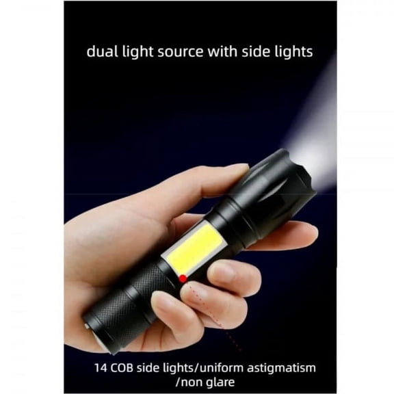 Strong T6 COB LED Handheld Flashlight, 450 lumens, IPX-4 weater resistance, 4 Modes