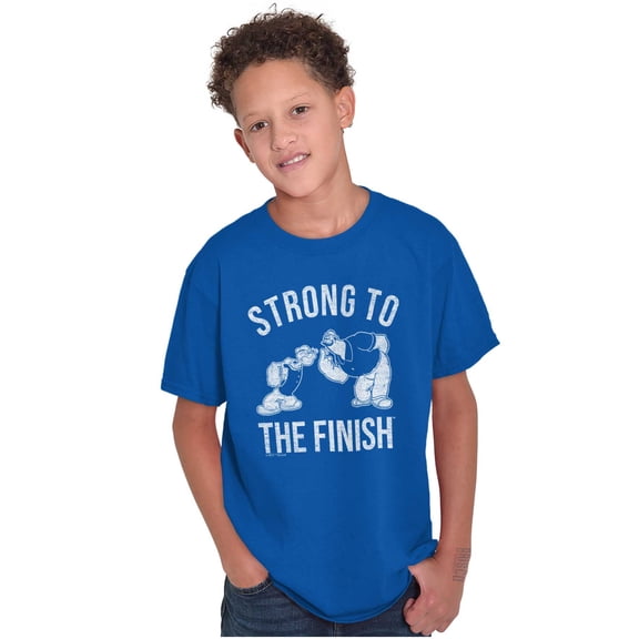 Strong To The Finish Popeye Bluto Boys Kids T Shirt Tees Tops Teen Brisco Brands L