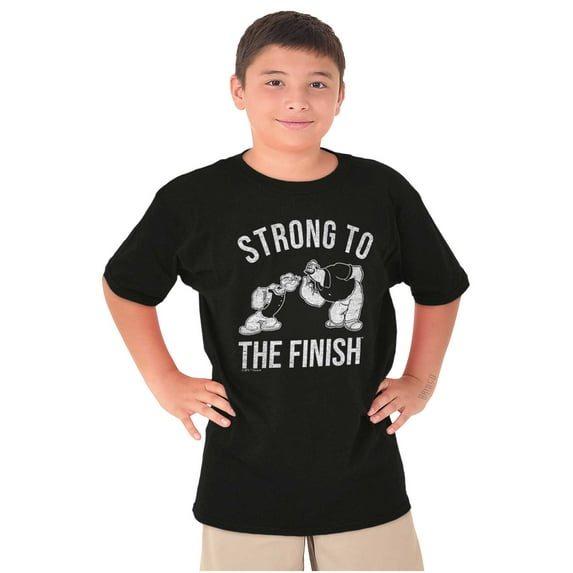 Strong To The Finish Popeye Bluto Boys Kids T Shirt Tees Tops Teen Brisco Brands L