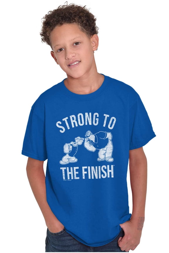 Strong To The Finish Popeye Bluto Boys Kids T Shirt Tees Tops Teen Brisco Brands X