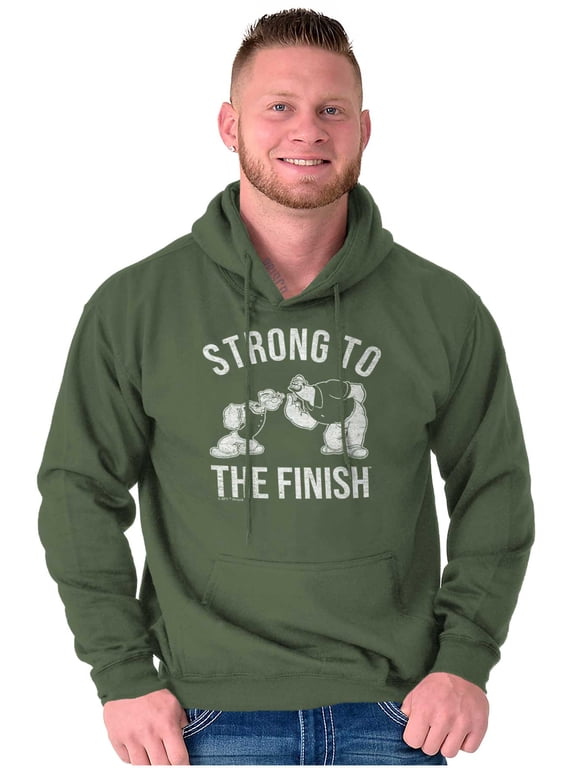 Strong To The Finish Popeye Bluto Hoodie Hooded Sweatshirt Men Brisco Brands S