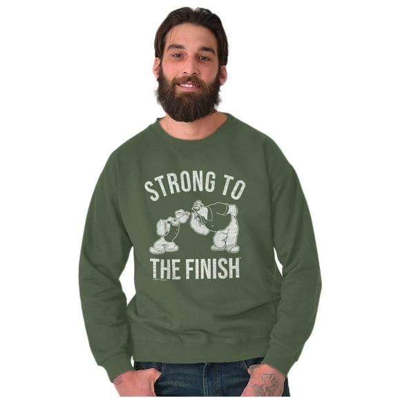 Strong To The Finish Popeye Bluto Men's Crewneck Sweatshirt Brisco Brands S