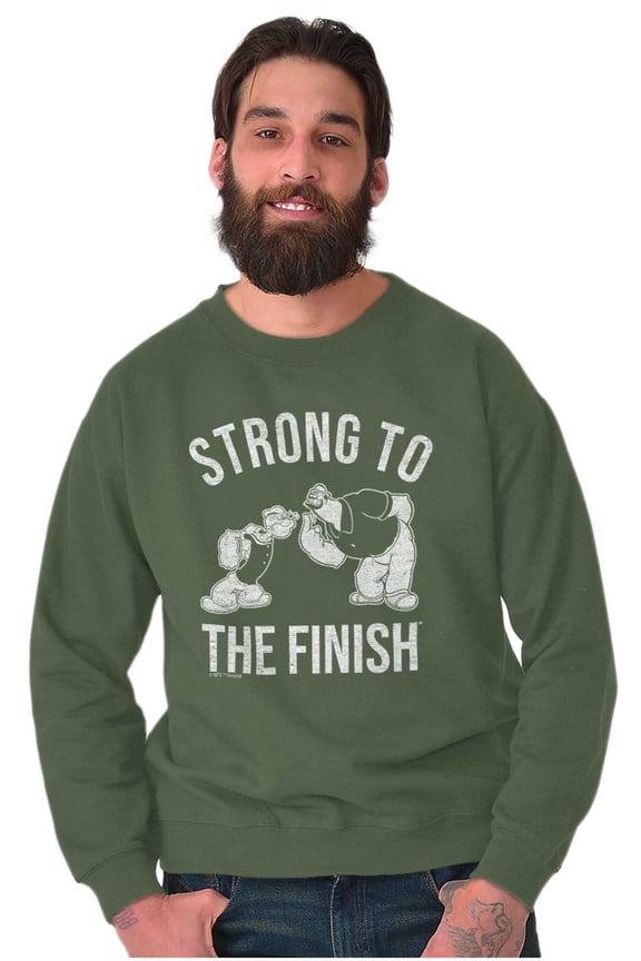 Strong To The Finish Popeye Bluto Men's Crewneck Sweatshirt Brisco Brands X