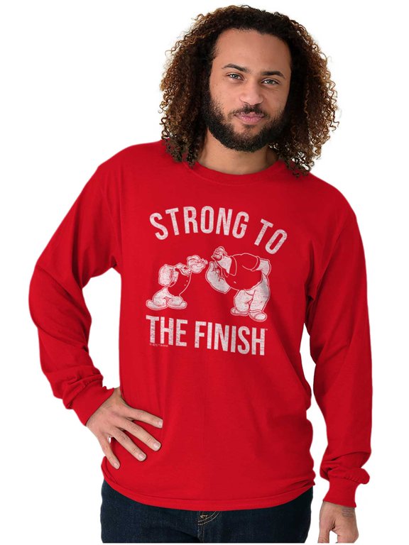 Strong To The Finish Popeye Bluto Men's Long Sleeve Tee T Shirt Brisco Brands S