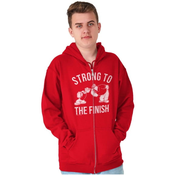 Strong To The Finish Popeye Bluto Zip Hoodie Sweatshirt Men Brisco Brands L