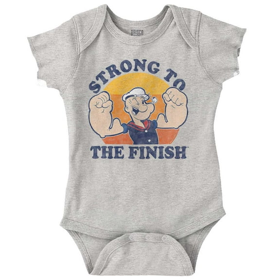 Strong To The Finish Popeye Sailor Romper Boys or Girls Infant Baby Brisco Brands 12M