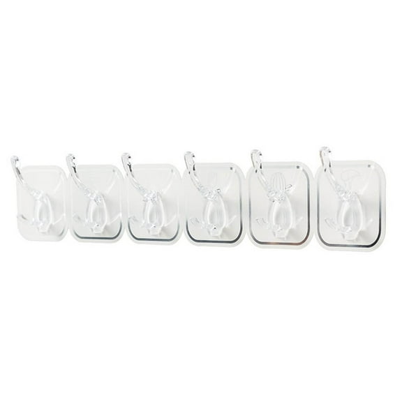 Strong Wall Hooks Strip, No-Drill Reusable Plastic Hooks for Kitchen, Bathroom, Door and Home Organization