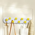 thumbnail image 1 of Strong Wall-Mounted Hanging Hook Rack with Nine Hooks, No Installation Required, Durable Plastic, Space-Saving for Kitchen & Rental House, 16 Inch, White, 1 of 6