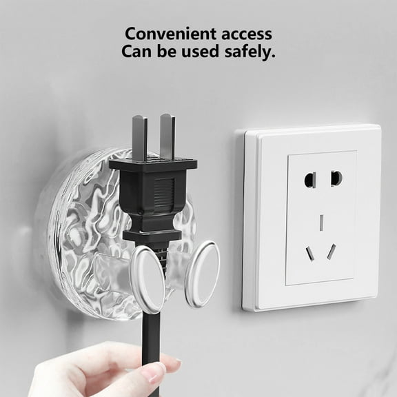 Strong Wall Plug Hook Organizer | Multi-Function Socket Storage Container for Kitchen & Bathroom | Punch-Free Mount, Durable Plastic, Gold/Silver, 2.05"x2.05", Space-Saving Design