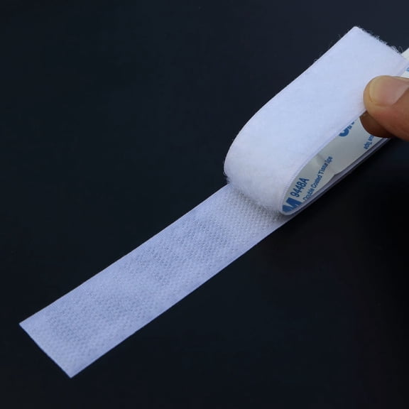 Strong White Self Adhesive Hook and Loop 1 Meter x 1 Inch Removable Fastener Type for Organizing