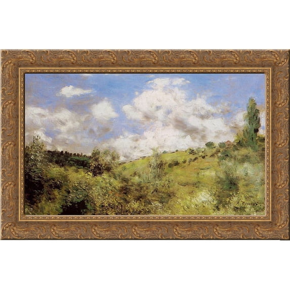 Strong Wind (Gust of Wind) 24x18 Gold Ornate Wood Framed Canvas Art by Renoir, Pierre Auguste