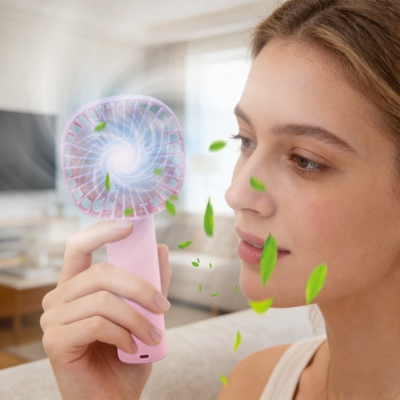 Strong Wind Relief Fresh Mini Handheld Fan for Commutes, Portable USB Cooler & Rechargeable Device featuring 5.7x2.5x1.3 Inch & Plastic Build for Home Office Travel