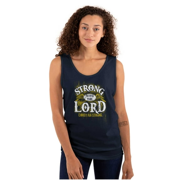 Strong With the Lord Christian Faith Tank Top T Shirts Men Women Brisco Brands S