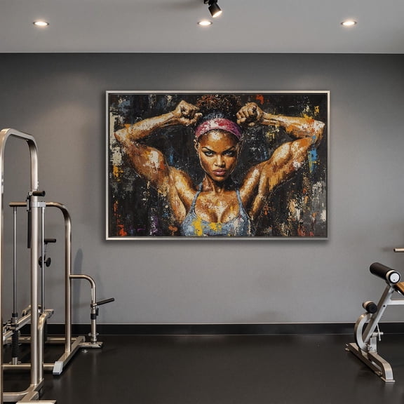 Strong Woman Art Afrocentric Gym Wall Decor Poster Decor For Living Room Bedroom Poster Decor, Unframed Poster Size 8x12