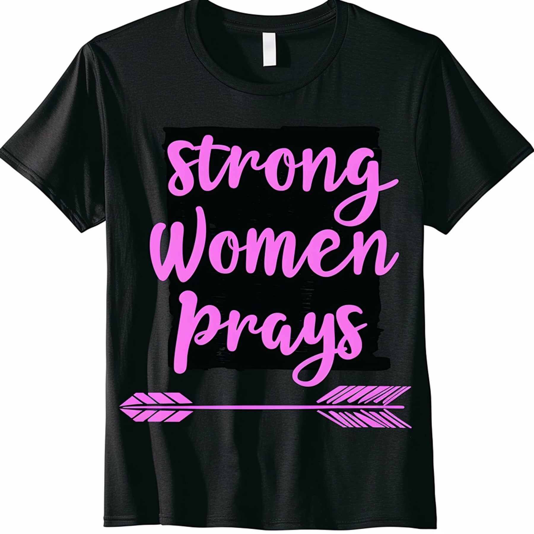 Strong Women Pray T Shirt Empowering design featuring a purple and ...