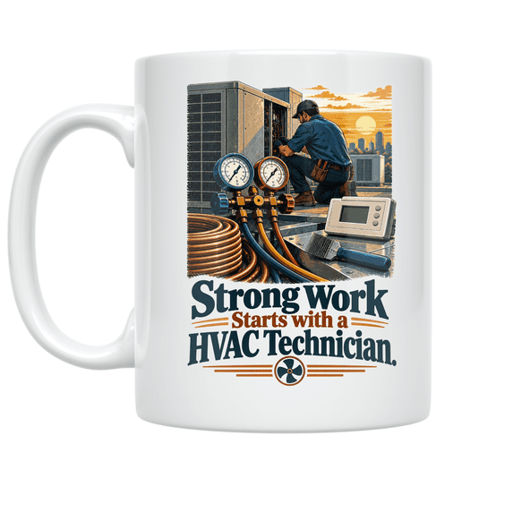 Strong Work Starts with a HVAC Technician - HVAC Enthusiast - 11 oz ...