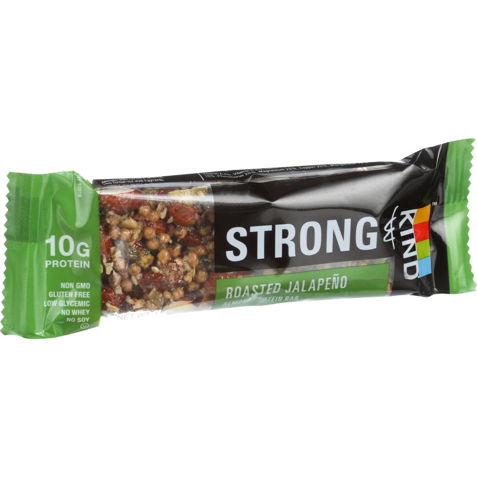 Strong and Kind Bar Roasted Jalapeno Almond 1.6 oz Bars Case of