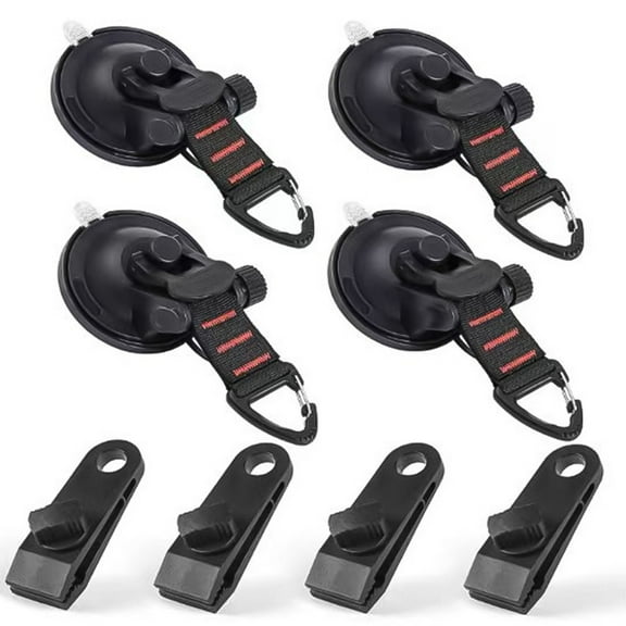 Strong and Sturdy Suction Cup Hooks for Car Camping and Awning Pack of 4