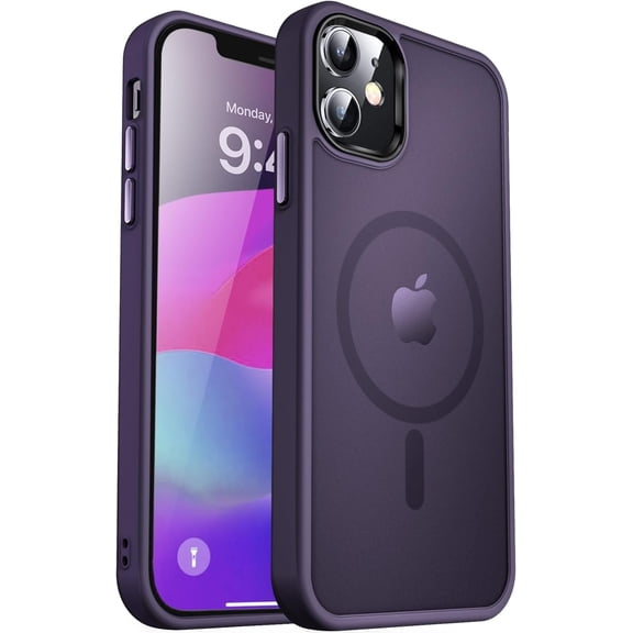 Strong  for iPhone 12 Case/iPhone 12 Pro Case, [Compatible with Magsafe][Mil-Grade Drop Protection] Slim Shockproof Translucent Protective Phone Case for iPhone 12/12 Pro, Deep Purple