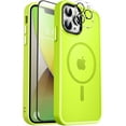 thumbnail image 1 of Strong  for iPhone 13 Pro Max Case,[Compatible with Magsafe][Glass Screen Protector+Camera Lens Protector] Slim Shockproof Cover Phone Case for iPhone 13 Pro Max 6.7",Fluorescent Green, 1 of 14