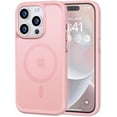thumbnail image 1 of Strong  for iPhone 14 Pro Case, [Compatible with Magsafe][13FT  Drop Protection] Slim Translucent Matte Shockproof Case for iPhone 14 Pro Phone Case 6.1'', Pink, 1 of 14