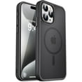 thumbnail image 1 of Strong  for iPhone 15 Pro Max Case, [Compatible with Magsafe][13FT  Drop Protection] Slim Translucent Matte Shockproof Case for iPhone 15 ProMax Case 6.7'', Titanium Black, 1 of 14