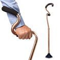 thumbnail image 1 of StrongArm Comfort Cane, Self-Standing Lightweight Aluminum Walking Cane, Adjustable Height, Provides Extra Support, Stability & Mobility, Supports up to 500 lb for Men & Women, Bronze, 1 of 6