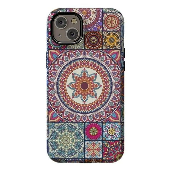 StrongFit Designer Cases for iPhone 14 Plus, Orange - Mandalas
