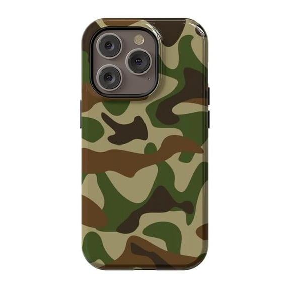 StrongFit Designer Cases for iPhone 14 Pro, Green Fashion Camouflage