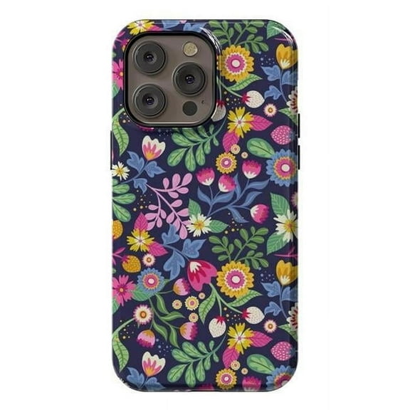 StrongFit Designer Cases for iPhone 14 Pro Max, Orange - Bright Flowers