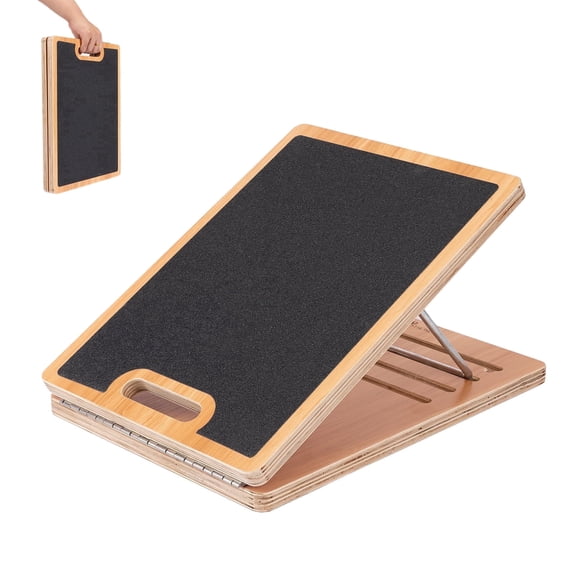 StrongTek Wooden Slant Board, 13-inch 5-Angle, Non-Slip, 350 lbs, Physical Therapy & Calf Stretcher