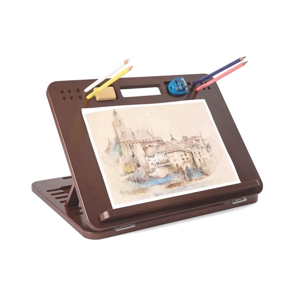StrongTek Bamboo Tabletop Easel 6-Angle Drawing Board for Desk and Lap Acrylic Painting