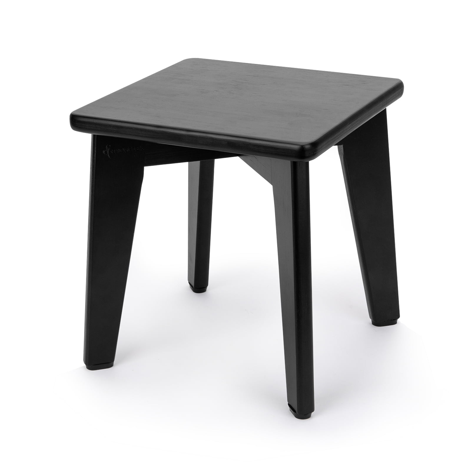 StrongTek Bamboo Step Stool for Kids and Adults, Natural Material, Sturdy and Versatile Short Foot Stool for Bathroom, Kitchen, Bedroom, Compact 10-inch Small Wood Stool, Plant Stand (Black)