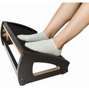 StrongTek Wooden Under Desk Footrest 4 Heights, Ergonomic Office Foot Rest, Anti-Slip Surface, 400 lbs