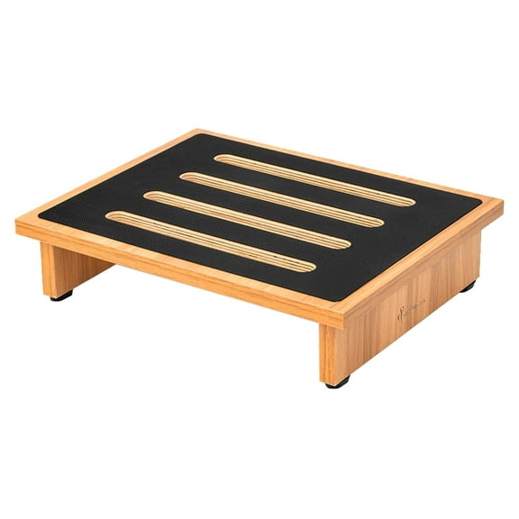 Wooden One Step Stool with Non-Slip Rubber Surface, 440 lb. Capacity