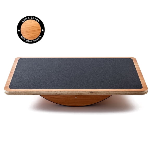 StrongTek Professional Extra Large Wooden Balancing Board, Rocker Board, Wood Standing Desk Accessory, Balancing Board for Under Desk, Anti Slip Roller