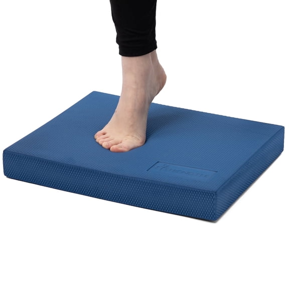 StrongTek Foam Balance Pad Blue, Non-Slip Water-Resistant High-Density TPE, 15.8" x 13" x 2", for Balance Training, Yoga and Physical Therapy