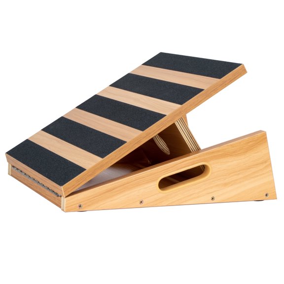 StrongTek Professional Wooden Slant Board, Adjustable Incline Board and Calf Stretcher, Partial-Coverage Design with Side Handle, 5 Angles, 500 lbs Capacity