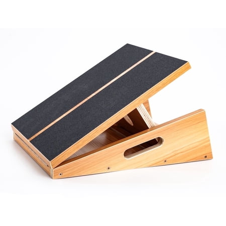 StrongTek Wooden Slant Board, 5 Adjustable Levels with Handle, Incline Calf Stretch Board