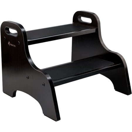 StrongTek Wood 2 Step Stool for Kids with Non-Slip Stepping Surface, Portable Handles, Multipurpose Heavy-Duty Support 300lbs