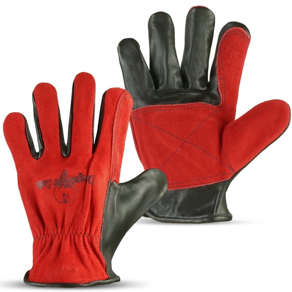 Strongarm Leather TIG Welding Gloves with Reinforced with Elastic Wrist for Construction BBQ Gardening Mechanic Driver
